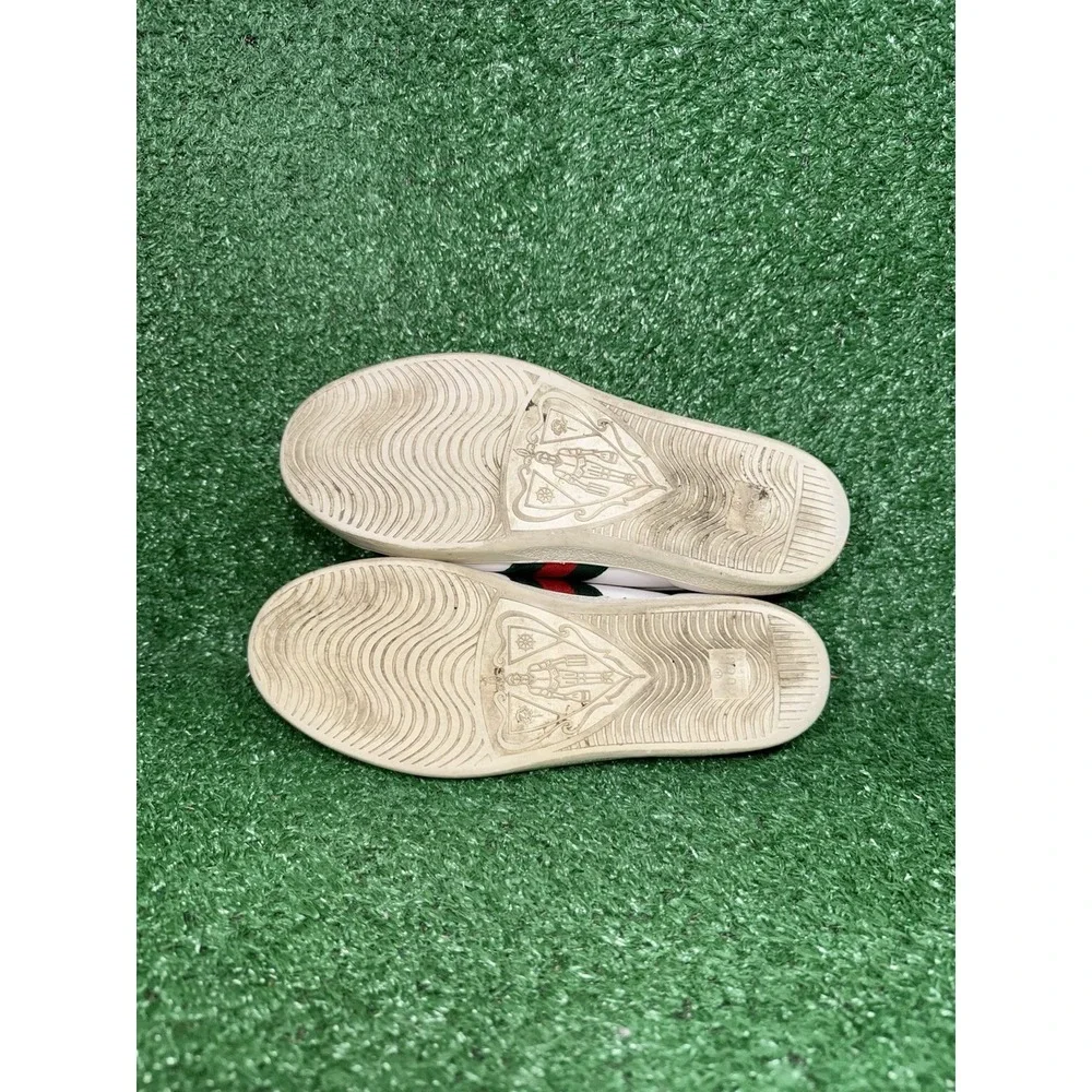 Gucci Ace Trainers Pearl Studded Web White Leather Shoes Womens Size 9 US 39 EU